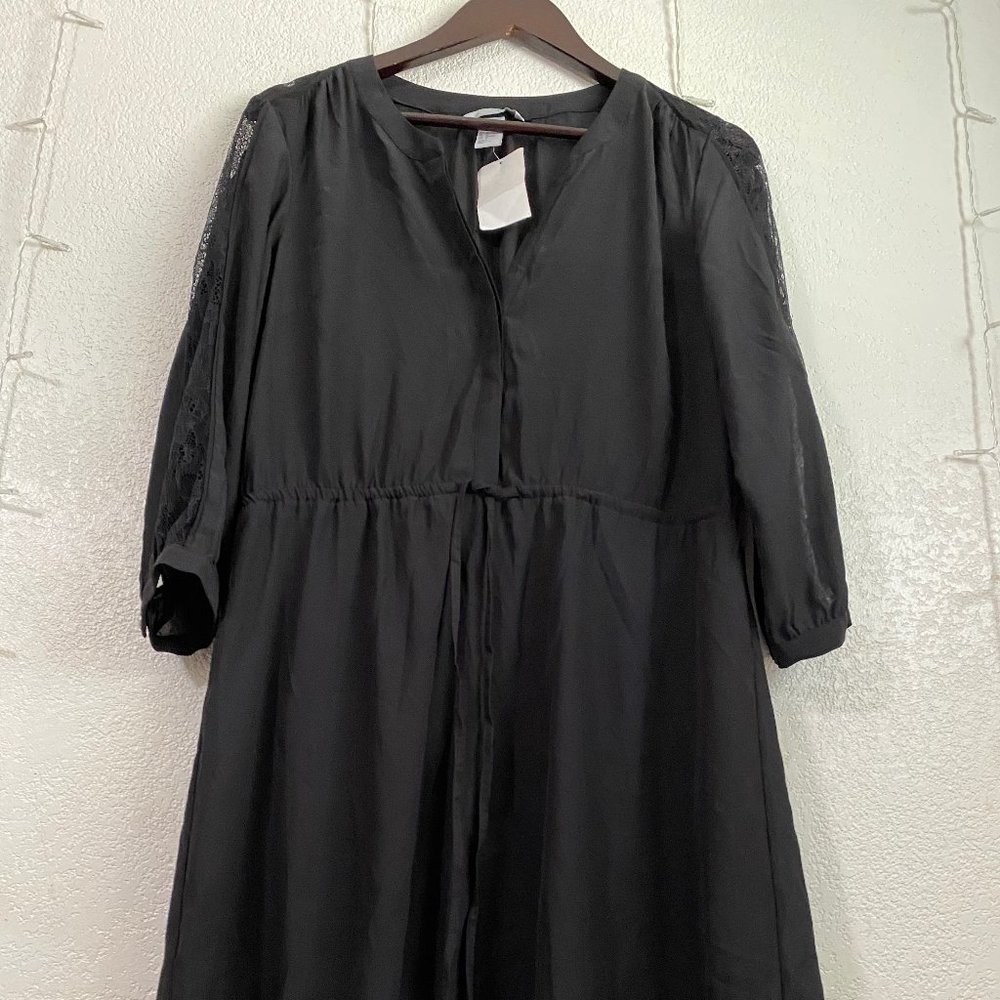 Brand New H&M black lace dress sz L